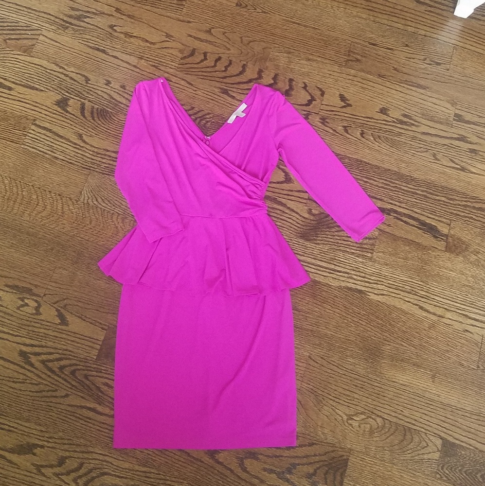 Boston Proper Pink Peplum Dress
